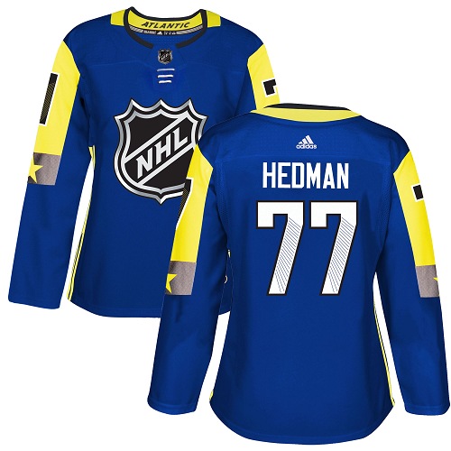 Adidas Tampa Bay Lightning #77 Victor Hedman Royal 2018 All-Star Atlantic Division Authentic Women Stitched NHL Jersey->women nhl jersey->Women Jersey